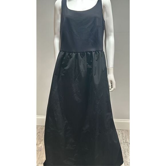 Akris Punto Black Mix Media Midi Dress with D-Ring Belt Size 14 - Picture 3 of 13